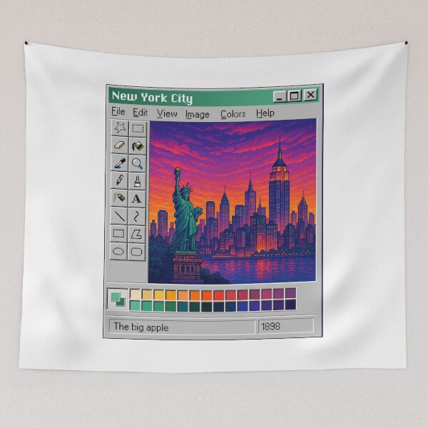 Item preview, New York City Pixel Art – Retro Old Computer Cityscape designed and sold by PocionGamer.
