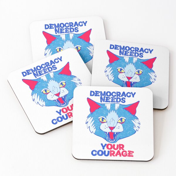 Item preview, democracy needs our courage cat art designed and sold by crestfallenmermaid.