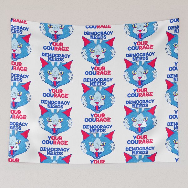 Item preview, democracy needs our courage cat art designed and sold by crestfallenmermaid.
