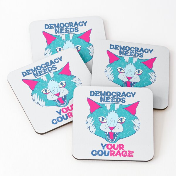 Item preview, democracy needs our courage cat art 2 designed and sold by crestfallenmermaid.