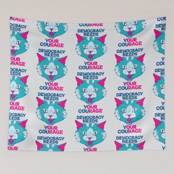 Item preview, democracy needs our courage cat art 2 designed and sold by crestfallenmermaid.