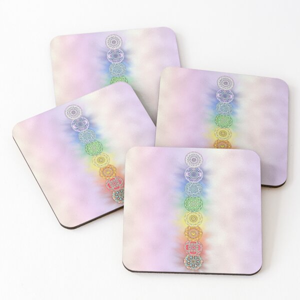 Item preview, Rainbow Chakra Mandalas Vertical Row Healing Reiki designed and sold by mandalasouldesigns.