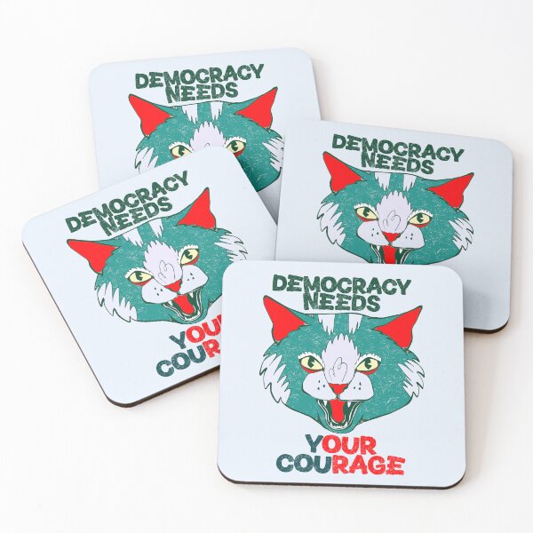 Item preview, democracy needs our courage cat art 3 designed and sold by crestfallenmermaid.