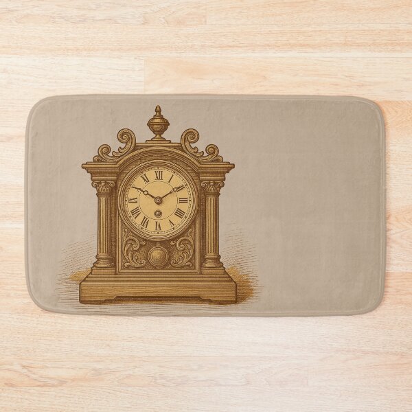 Item preview,  Victorian Ornate Mantle Clock - Antique Timepiece Illustration Design designed and sold by freackly.