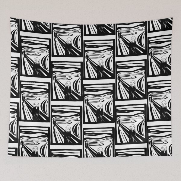 Item preview, The Scream by Edvard Munch in line art by procreate designed and sold by Gigishopping.