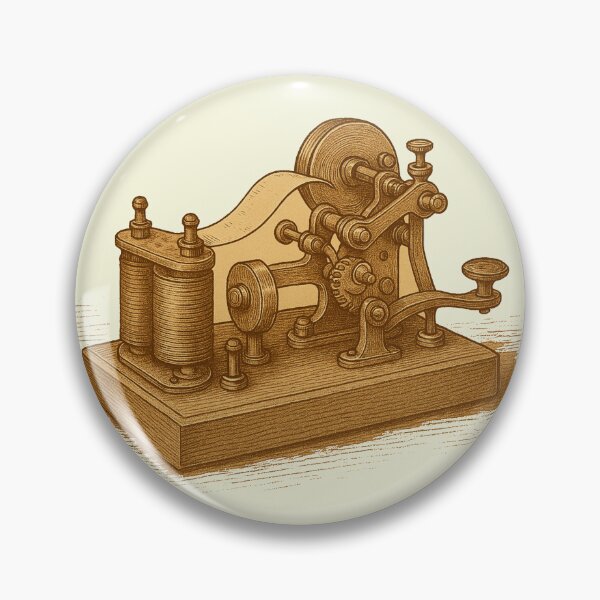 Item preview, Vintage Telegraph Machine - Antique Communication Device Illustration designed and sold by freackly.