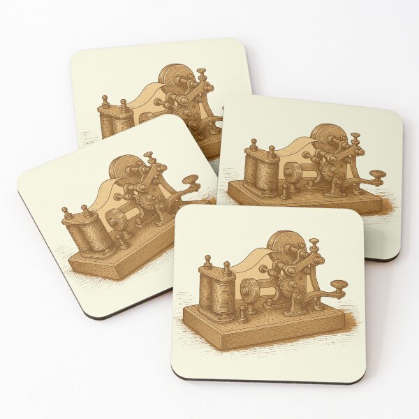 Item preview, Vintage Telegraph Machine - Antique Communication Device Illustration designed and sold by freackly.