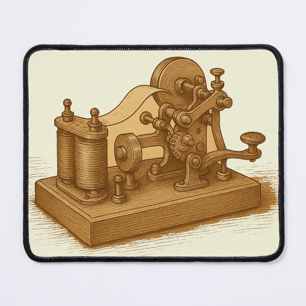 Item preview, Vintage Telegraph Machine - Antique Communication Device Illustration designed and sold by freackly.