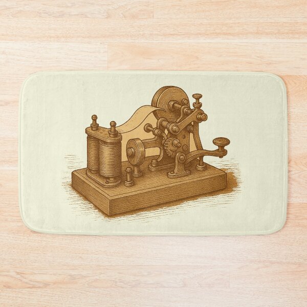 Item preview, Vintage Telegraph Machine - Antique Communication Device Illustration designed and sold by freackly.