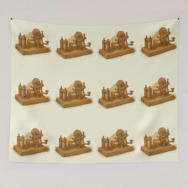 Item preview, Vintage Telegraph Machine - Antique Communication Device Illustration designed and sold by freackly.