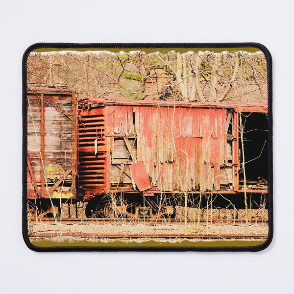 Item preview, Abandoned Red Boxcar – Rustic Railway Decay Photography Print designed and sold by Always Special and Personal.