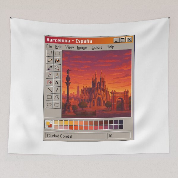 Item preview, Spanish City Pixel Art in Retro Computer designed and sold by PocionGamer.