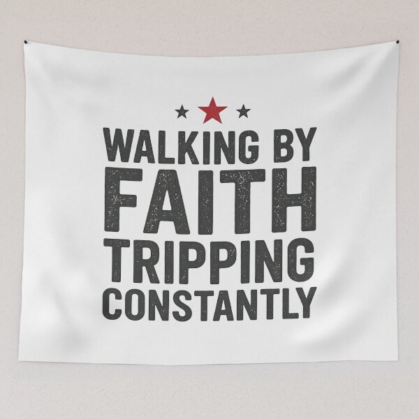 Item preview, Walking by Faith Tripping Constantly | Funny Faith Design designed and sold by InspireSticker.