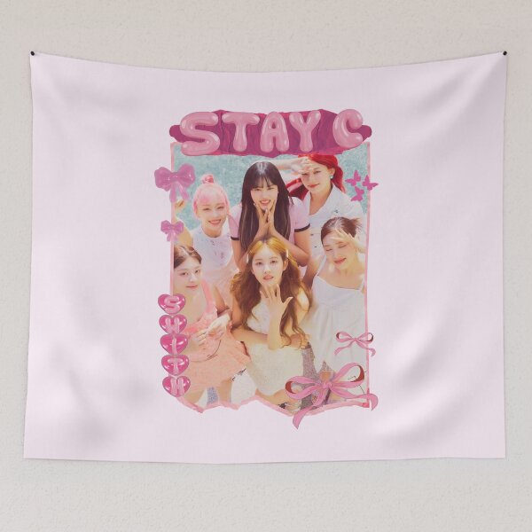 Item preview, Stay C Pink Kpop Girl Group Card Fairylike Aesthetic Collage Design designed and sold by AJUNICE STUDIO.