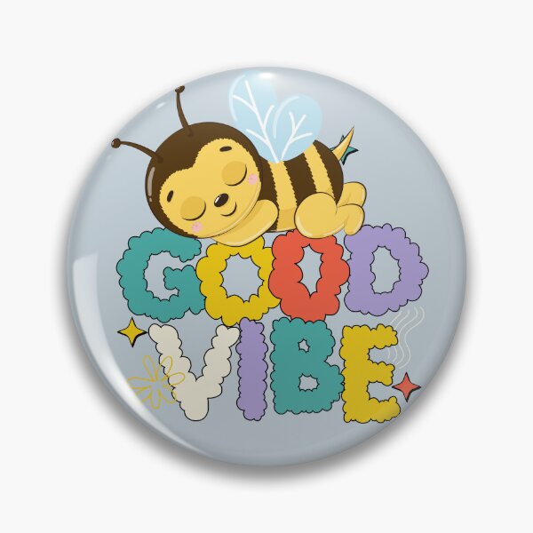 Item preview, Good Vibe – Cute Sleeping Bee & Flower Lettering Design designed and sold by Ellimade.