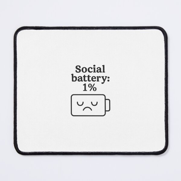 Item preview, "Social Battery: 1%" – Funny Phone Sticker designed and sold by 4Niki4.