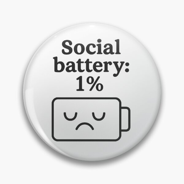 Item preview, "Social Battery: 1%" – Funny Phone Sticker designed and sold by 4Niki4.