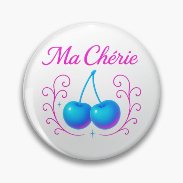 Artikelvorschau, Ma Chérie Neon Cherry Design – Retro-Y2K-Ästhetik mit elektrischem Blau- und Pink-Glühen entworfen und verkauft von GemBob Creations.