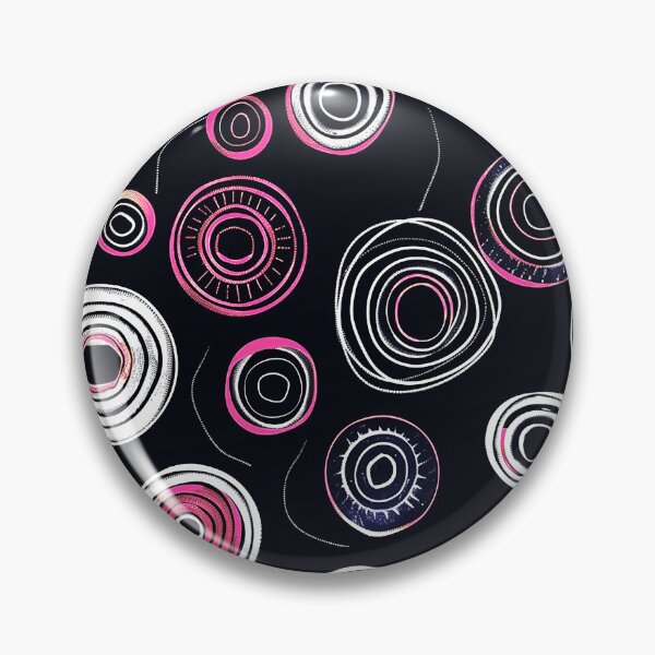 Item preview, Mid-Century Modern Pink And White Circles On Black designed and sold by DEC02.