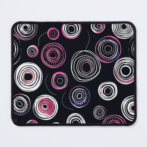 Item preview, Mid-Century Modern Pink And White Circles On Black designed and sold by DEC02.
