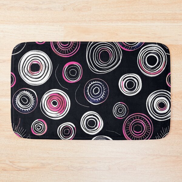 Item preview, Mid-Century Modern Pink And White Circles On Black designed and sold by DEC02.