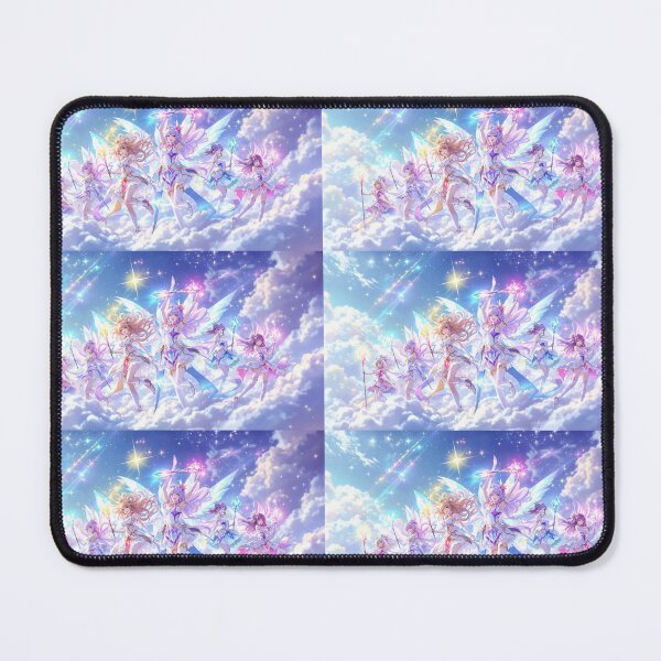 Item preview, Magical Girls with Glowing Crystals in a Dreamy Fantasy Sky designed and sold by NeonMystic.