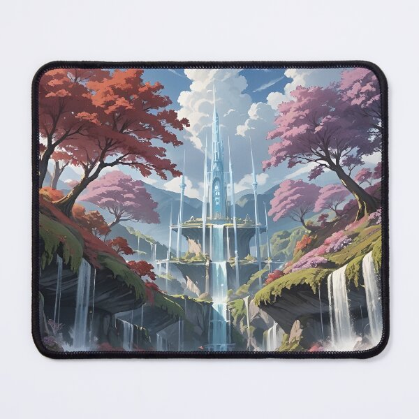 Item preview, Skyspire Citadel – Majestic Fantasy Castle with Waterfalls and Autumn Trees designed and sold by ArtscapeProductions.