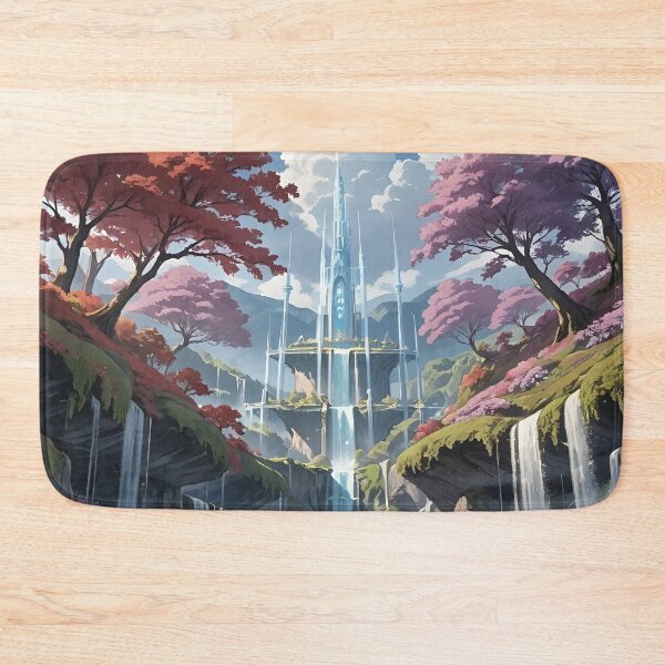 Item preview, Skyspire Citadel – Majestic Fantasy Castle with Waterfalls and Autumn Trees designed and sold by ArtscapeProductions.