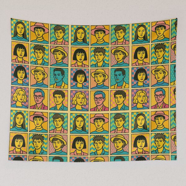Item preview, Pop Grid of Modern Faces designed and sold by weirdfishes123.