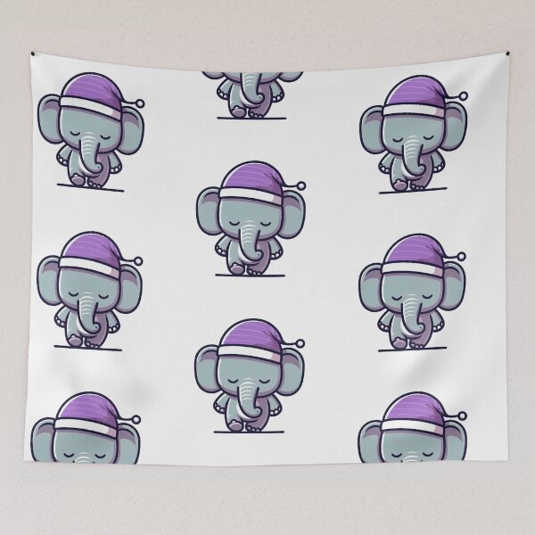 Item preview, Sleepy Cartoon Elephant Sleepwalking with Nightcap – Funny Animal Design designed and sold by Confuzz1ed.