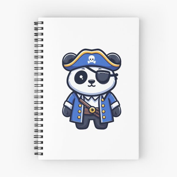 Artikelvorschau, Dramatischer Cartoon-Panda-Pirat mit blauem Mantel und Augenklappe – Auffällige, süße Kunst entworfen und verkauft von Confuzz1ed.