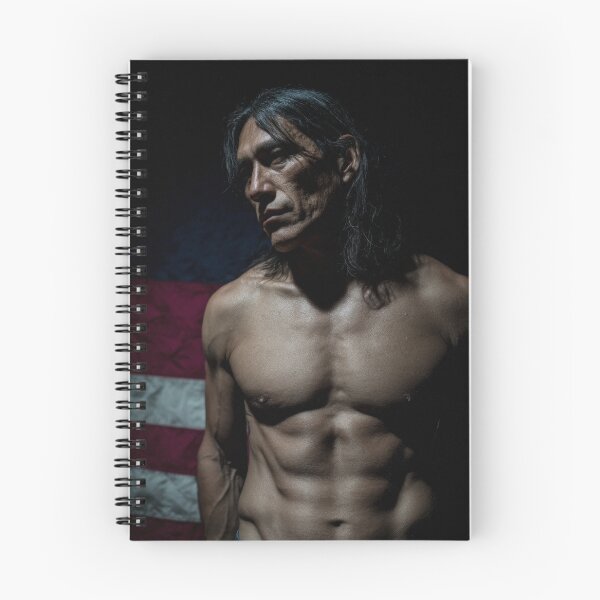 Item preview, Muscular Native American Man and US Flag #5 designed and sold by Atlas Kai.