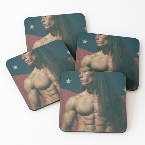 Item preview, Muscular Native American Man and US Flag #8 designed and sold by Atlas Kai.