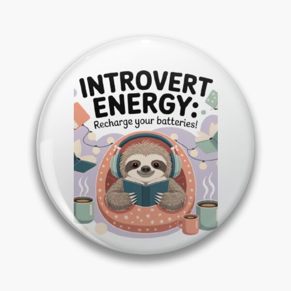 Item preview, Introvert Energy Sloth Design – Cozy Reading, Coffee & Self-Care Vibes for Book Lovers designed and sold by GemBob Creations.