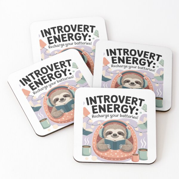 Item preview, Introvert Energy Sloth Design – Cozy Reading, Coffee & Self-Care Vibes for Book Lovers designed and sold by GemBob Creations.