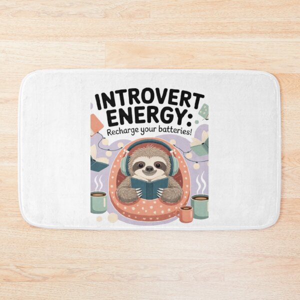 Item preview, Introvert Energy Sloth Design – Cozy Reading, Coffee & Self-Care Vibes for Book Lovers designed and sold by GemBob Creations.