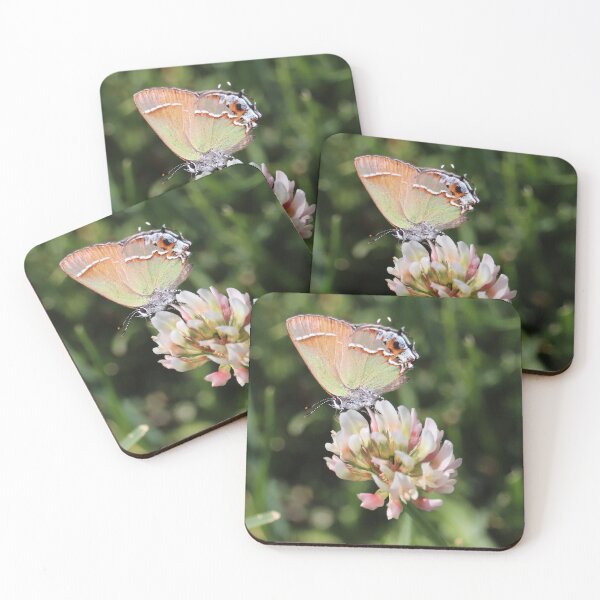 Item preview, Juniper hairstreak butterfly feeding on some clover flowers designed and sold by WolfRaven Creations.