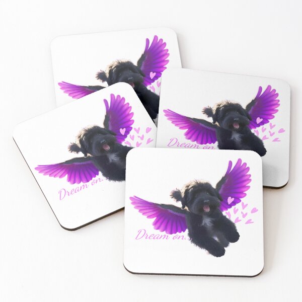 Item preview, Flying Bernedoodle – Whimsical Dog with Purple Wings & Inspirational Quote designed and sold by Always Special and Personal.