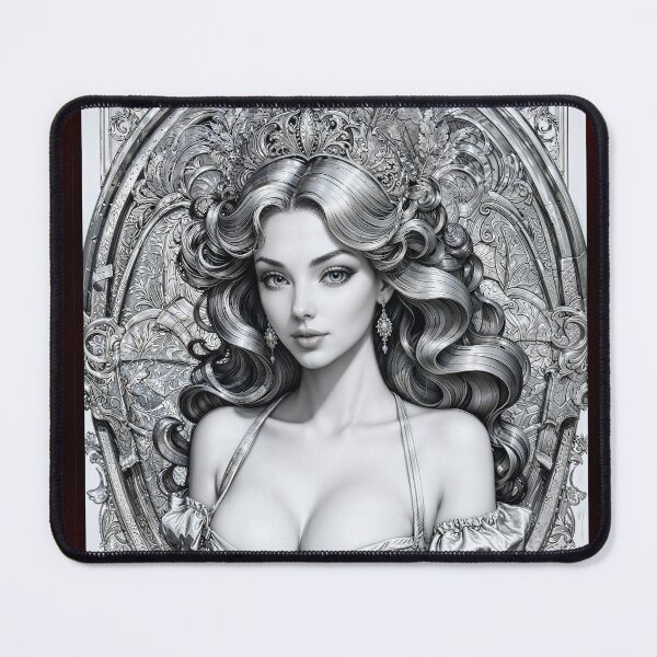 Item preview, An Elegant Fantasy Girl Pin Up Illustration Captivating AI Concept Art by Xzendor7 designed and sold by Xzendor7 Digital Art Creations.