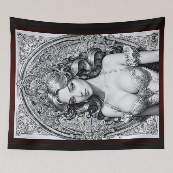 Item preview, An Elegant Fantasy Girl Pin Up Illustration Captivating AI Concept Art by Xzendor7 designed and sold by Xzendor7 Digital Art Creations.