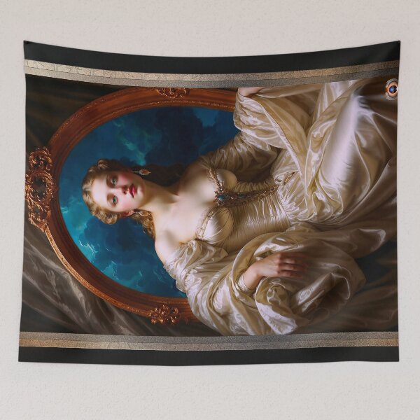 Item preview, An Elegant Regal Woman In A Luxurious Satin Gown Stunning AI Concept Art by Xzendor7 designed and sold by Xzendor7 Digital Art Creations.