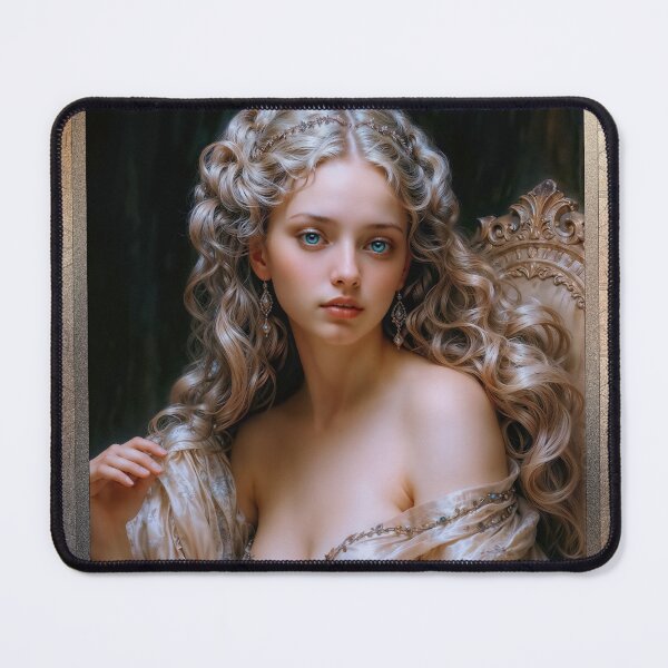 Item preview, A Graceful Elegant Baroque Lady In A Luxurious Silk Gown Stunning AI Concept Art by Xzendor7 designed and sold by Xzendor7 Digital Art Creations.