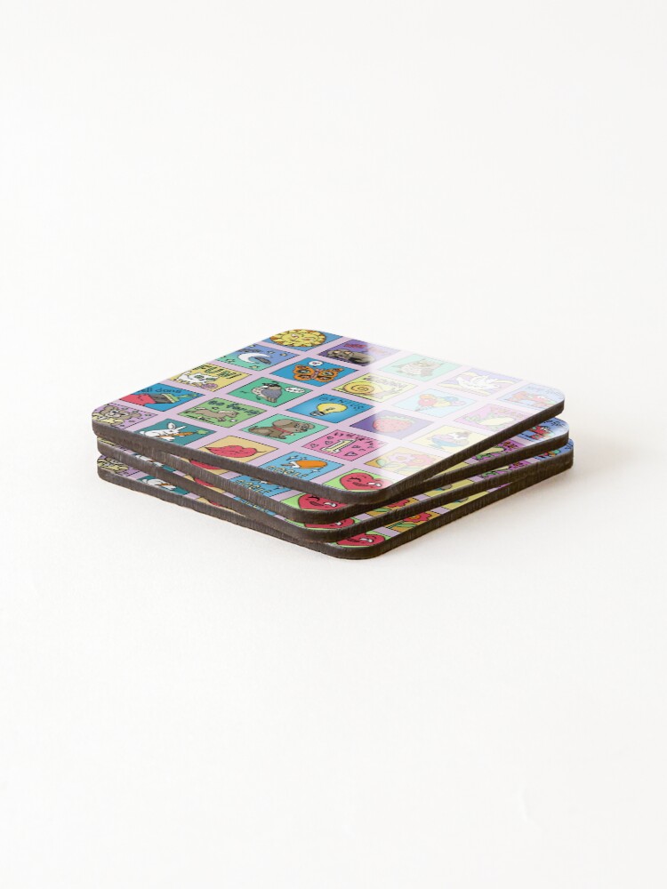 Thumbnail 4 of 5, Coasters (Set of 4), Reward Sticker Pattern designed and sold by endrene.
