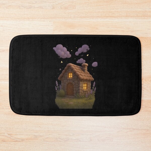 Item preview, Cozy Stone Cottage with Lavender Skies  - Cute Cottagecore 3D Art designed and sold by Moons Studio.