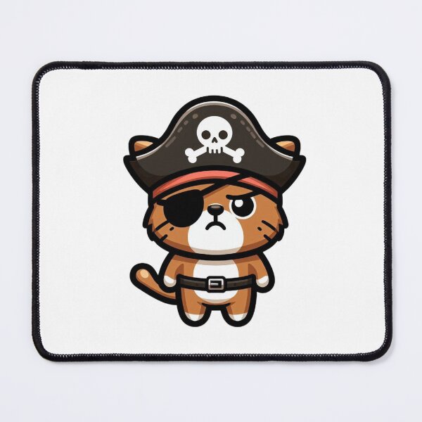 Item preview, Grumpy Cartoon Cat Pirate with Hat and Eyepatch – Bold Funny Animal Art designed and sold by Confuzz1ed.