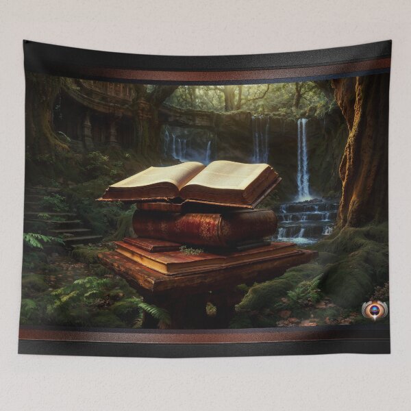 Item preview, Enchanted Mystical Books In The Mylian Forest Beguiling AI Concept Art by Xzendor7 designed and sold by Xzendor7 Digital Art Creations.