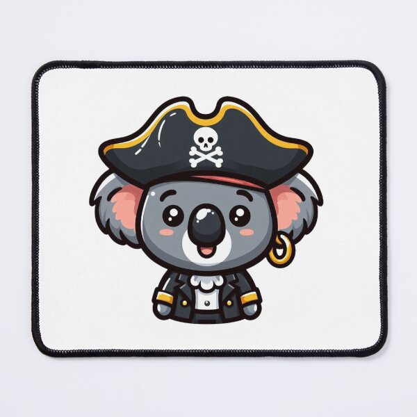 Item preview, Cartoon Koala Pirate with Tricorn Hat and Gold Earring – Funny Bold Art designed and sold by Confuzz1ed.