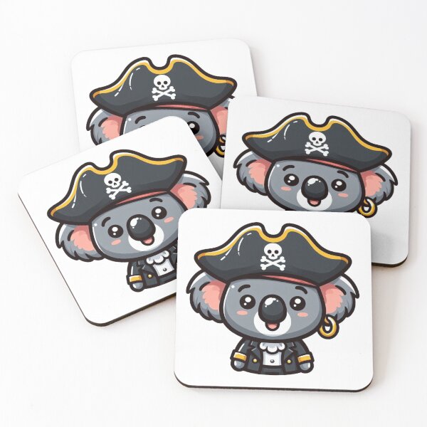 Item preview, Cartoon Koala Pirate with Tricorn Hat and Gold Earring – Funny Bold Art designed and sold by Confuzz1ed.