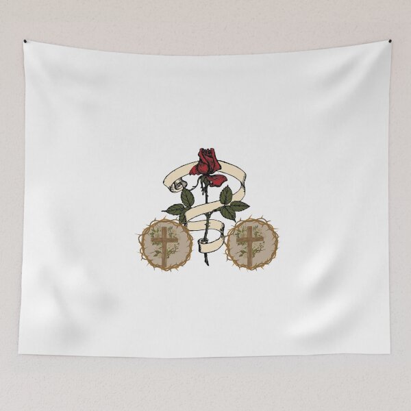 Item preview, Cross with Red Rose Design designed and sold by Merymer.