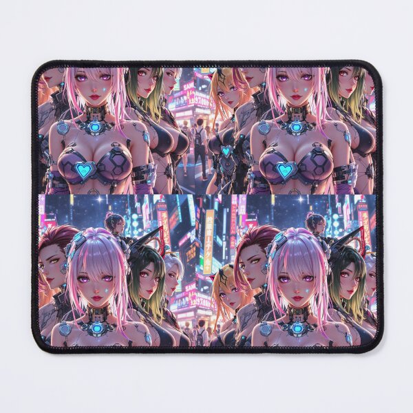 Item preview, Cybernetic Anime Characters in Neon Futuristic City designed and sold by NeonMystic.